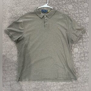 Men’s XXL custom slim fit polo by Ralph Lauren short sleeve shirt khaki/brown